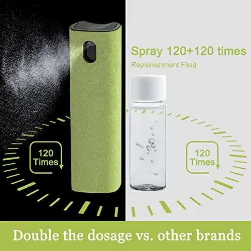 Screen Cleaner Touchscreen Mist Spray, walrfid Cleaning Kit for Electronic Smart Phone TV, Laptop, Tablet, PC, Computer LCD Flat Screens, Eyeglasses, Compatible with iPhone iPad MacBook Pro - Green - 5