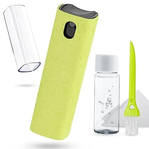 Screen Cleaner Touchscreen Mist Spray, walrfid Cleaning Kit for Electronic Smart Phone TV, Laptop, Tablet, PC, Computer LCD Flat Screens, Eyeglasses, Compatible with iPhone iPad MacBook Pro - Yellow 