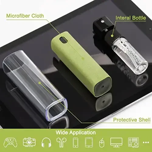Screen Cleaner Touchscreen Mist Spray, walrfid Cleaning Kit for Electronic Smart Phone TV, Laptop, Tablet, PC, Computer LCD Flat Screens, Eyeglasses, iPhone iPad MacBook Pro bilan mos keladi - Yashil - WALRFID (1)