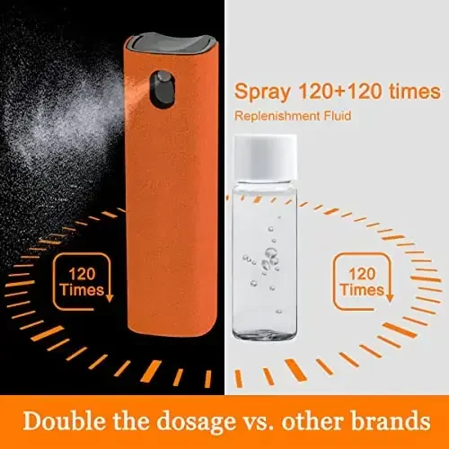 Screen Cleaner Touchscreen Mist Spray, walrfid Cleaning Kit for Electronic Smart Phone TV, Laptop, Tablet, PC, Computer Monitor Flat LCD, Eyeglasses, Compatible with iPhone iPad MacBook Pro (Orange) - 5