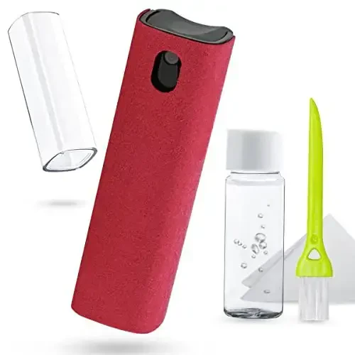 Screen Cleaner Touchscreen Mist Spray, walrfid Cleaning Kit for Electronic Smart Phone TV, Laptop, Tablet, PC, Computer Monitor Flat LCD, Eyeglasses, Compatible with iPhone iPad MacBook Pro (Red) - WALRFID