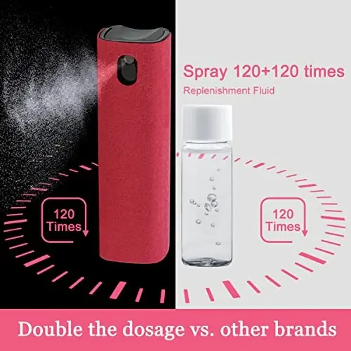 Screen Cleaner Touchscreen Mist Spray, walrfid Cleaning Kit for Electronic Smart Phone TV, Laptop, Tablet, PC, Computer Monitor Flat LCD, Eyeglasses, Compatible with iPhone iPad MacBook Pro (Red) - 5