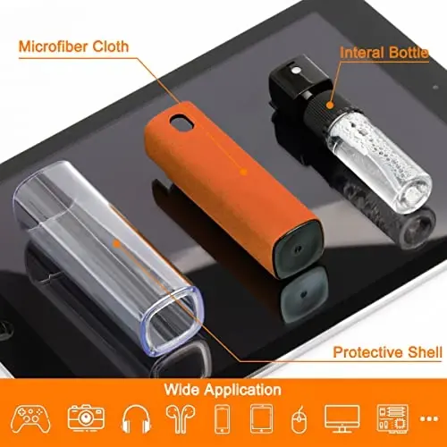 Screen Cleaner Touchscreen Mist Spray, walrfid Elektron Smart Phone TV, Laptop, Tablet, PC, Kompyuter Monitor Flat LCD uchun tozalash to'plami, iPhone iPad MacBook Pro bilan mos (Orange) - 2