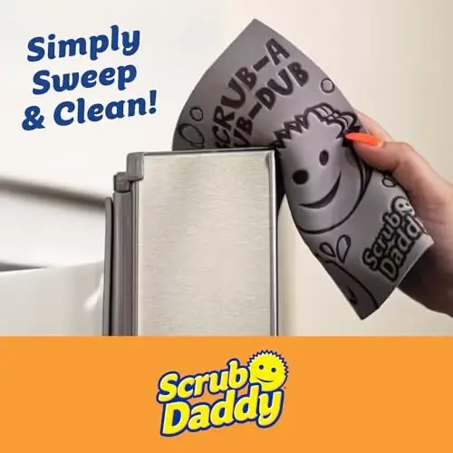 Scrub Daddy Damp Duster Towel - Durable Sponge-Like Dust Cleaner for Multisurface Dusting, Picking Up Pet Hair, Dirt & Grime of All Kinds - Reusable, Soft, Flexible, Absorbent Cleaning Supplies (2ct) - 2