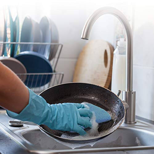 Scrub-it kompaniyasidan ko'p maqsadli oshxona gubkalari - tozalash uchun tirnalmaydigan mikrofiber gubkalar, shuningdek, yuqori quvvatli skrab - idishlar, qozonlar va tovlar uchun qayta ishlatiladigan gubka (6 dona, kichik) - 9