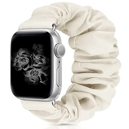 Scrunchie Watch Bands for Women Compatible with Apple Watch Bands Series 10 9 8 7 6 5 4 3 2 1 SE, Soft Elastic Replacement Wristband for iWatch Bands 38mm 40mm 41mm 42mm 44mm 45mm 46mm 49mm Ultra - 1