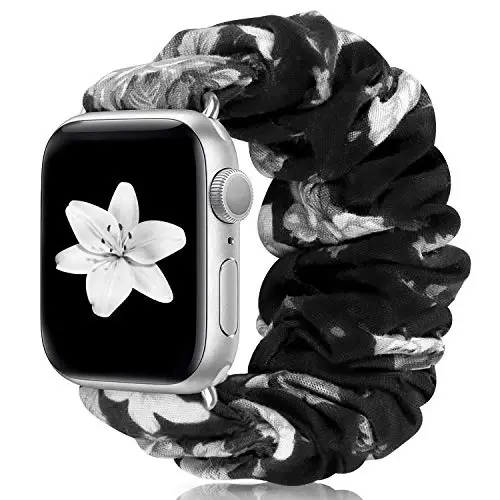 Scrunchie Watch Bands for Women Compatible with Apple Watch Bands Series 10 9 8 7 6 5 4 3 2 1 SE, Soft Elastic Replacement Wristband for iWatch Bands 38mm 40mm 41mm 42mm 44mm 45mm 46mm 49mm Ultra - 1