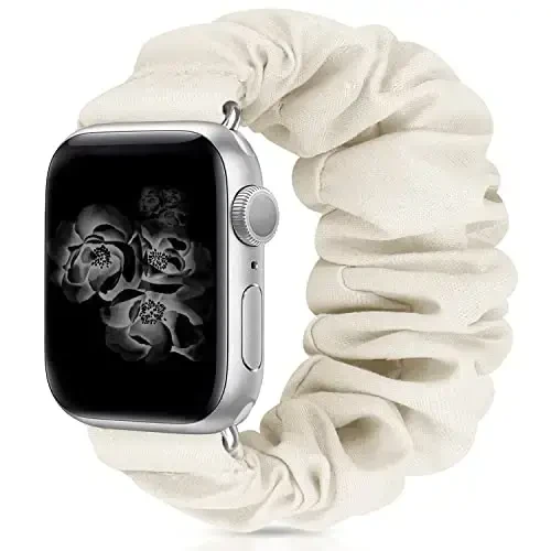 Scrunchie Watch Bands for Women Compatible with Apple Watch Bands Series 10 9 8 7 6 5 4 3 2 1 SE, Soft Elastic Replacement Wristband for iWatch Bands 38mm 40mm 41mm 42mm 44mm 45mm 46mm 49mm Ultra - 1