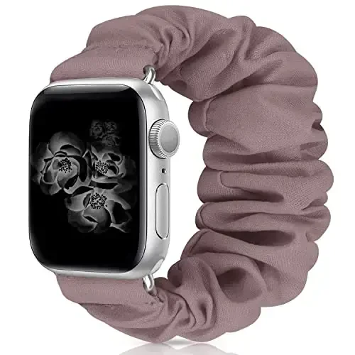 Scrunchie Watch Bands for Women Compatible with Apple Watch Bands Series 10 9 8 7 6 5 4 3 2 1 SE, Soft Elastic Replacement Wristband for iWatch Bands 38mm 40mm 41mm 42mm 44mm 45mm 46mm 49mm Ultra - 1