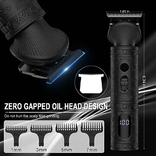 Scttomon Beard Trimmer for Men Professional Mens Beard Grooming Kit T-Blade Trimmer Electric Shaver Razor Nose Body Trimmer Hair Cutting Kit Cordless 7 in 1 Black - 5