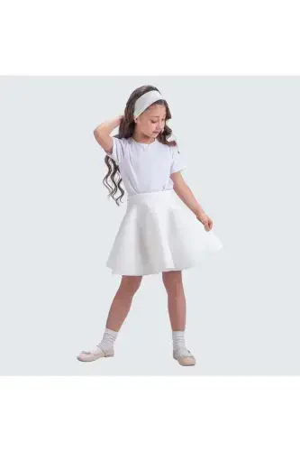 Scuba 23 April Girls' A-Line Skirt Mnk0565 White - 1