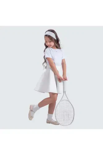Scuba 23 April Girls' A-Line Skirt Mnk0565 White - 2