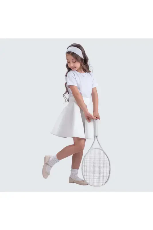 Scuba 23 April Girls' A-Line Skirt Mnk0565 White - 2