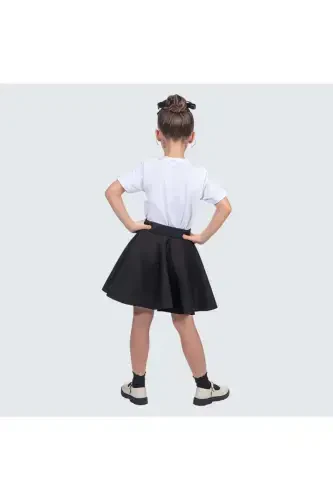 Scuba April 23 Girls' Flared Skirt Mnk0565 Black-BLACK - MNK BABY&KIDS (1)