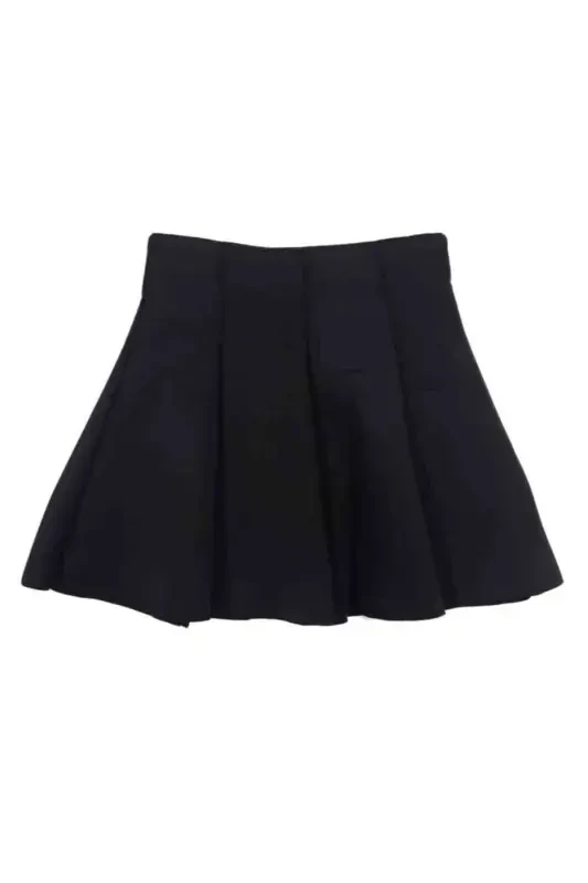 scuba fabric girl skirt-BLACKH - 1
