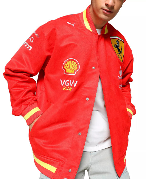 Scuderia Ferrari jamoasi Varsity qizil kurtkasi - 1