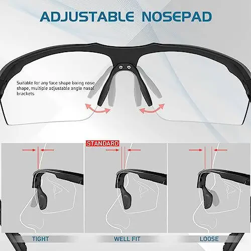 SCVCN Photochromic Sport Sunglasses Cycling Clear Glasses Men Women UV400 Protection MTB BMX Fishing Running S86 - 4