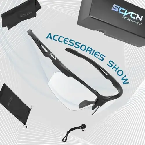 SCVCN Photochromic Sport Sunglasses Cycling Clear Glasses Men Women UV400 Protection MTB BMX Fishing Running S86 - 3