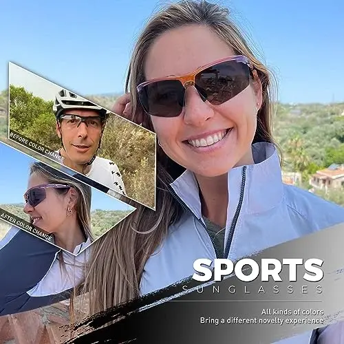 SCVCN Photochromic Sport Sunglasses Cycling Clear Glasses Men Women UV400 Protection MTB BMX Fishing Running S86 - SCVCN (1)