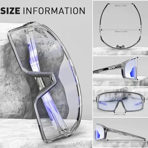 SCVCN Photochromic Cycling Glasses Polarized Men Women Mountain Bike Sunglasses MTB Road Bicycle Riding Clear Sports Glasses - 5