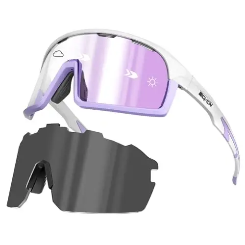 SCVCN Photochromic Cycling Glasses Polarized Men Women Mountain Bike Sunglasses MTB Road Bicycle Riding Clear Sports Glasses - SCVCN