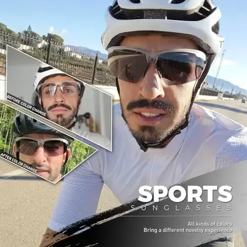 SCVCN Photochromic Sport Sunglasses Cycling Clear Glasses Men Women UV400 Protection MTB BMX Fishing Running S86 - SCVCN (1)