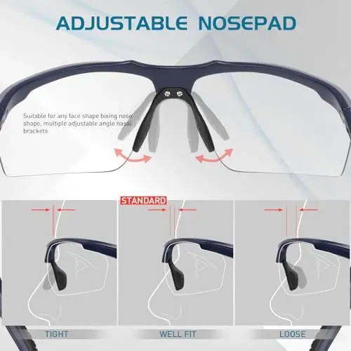 SCVCN Photochromic Sport Sunglasses Cycling Clear Glasses Men Women UV400 Protection MTB BMX Fishing Running S86 - 5