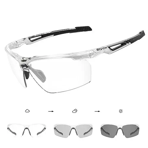 SCVCN Photochromic Sport Sunglasses Cycling Clear Glasses Men Women UV400 Protection MTB BMX Fishing Running S86 - 1