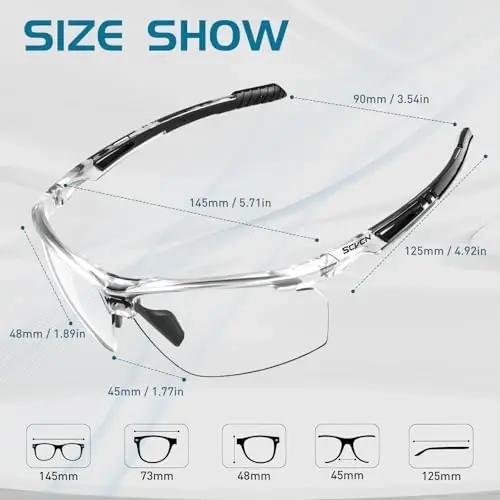 SCVCN Photochromic Sport Sunglasses Cycling Clear Glasses Men Women UV400 Protection MTB BMX Fishing Running S86 - 3