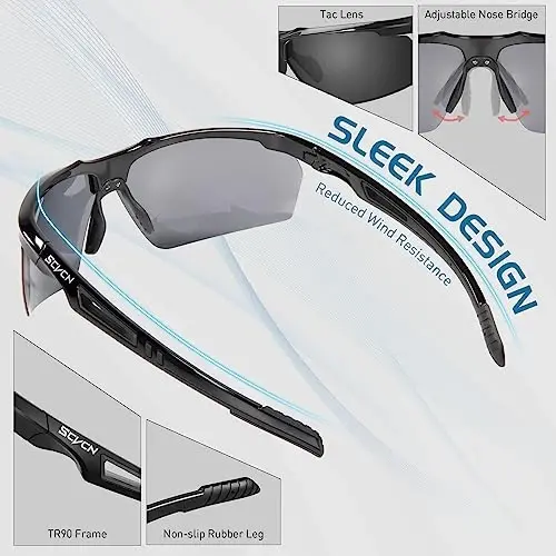 SCVCN Photochromic Sport Sunglasses Cycling Clear Glasses Men Women UV400 Protection MTB BMX Fishing Running S86 - 4