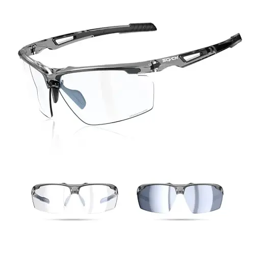 SCVCN Photochromic Sport Sunglasses Cycling Clear Glasses Men Women UV400 Protection MTB BMX Fishing Running S86 - 5