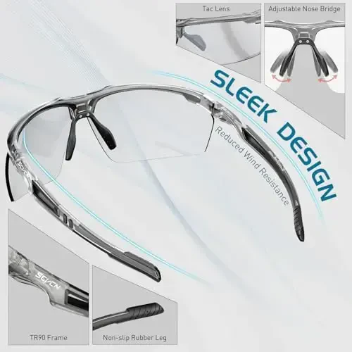 SCVCN Photochromic Sport Sunglasses Cycling Clear Glasses Men Women UV400 Protection MTB BMX Fishing Running S86 - 6