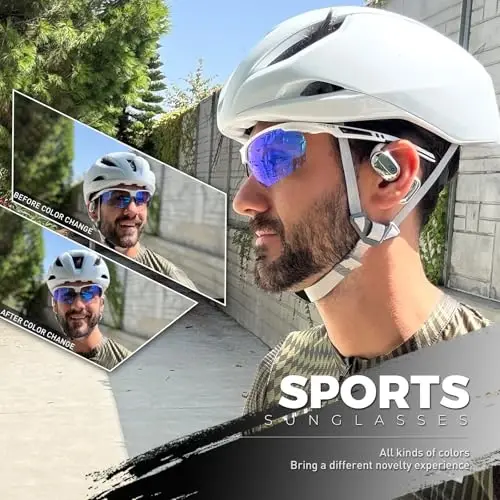 SCVCN Photochromic Sport Sunglasses Cycling Clear Glasses Men Women UV400 Protection MTB BMX Fishing Running S86 - SCVCN