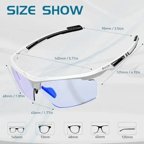 SCVCN Photochromic Sport Sunglasses Cycling Clear Glasses Men Women UV400 Protection MTB BMX Fishing Running S86 - SCVCN (1)