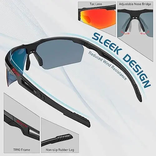 SCVCN Photochromic Sport Sunglasses Cycling Clear Glasses Men Women UV400 Protection MTB BMX Fishing Running S86 - 4