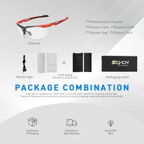 SCVCN Photochromic Sport Sunglasses Cycling Clear Glasses Men Women UV400 Protection MTB BMX Fishing Running S86 - 4