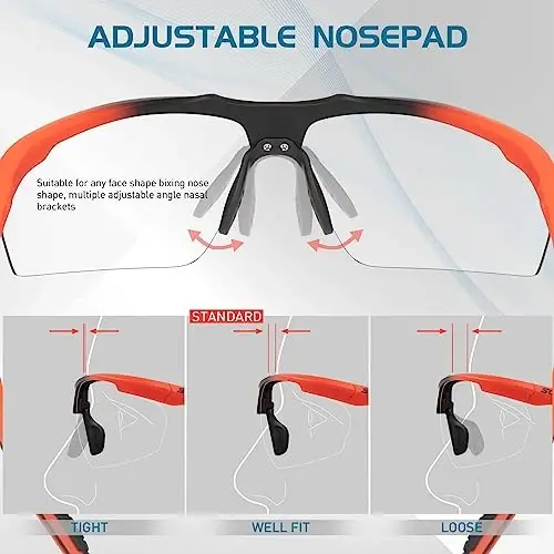 SCVCN Photochromic Sport Sunglasses Cycling Clear Glasses Men Women UV400 Protection MTB BMX Fishing Running S86 - 5