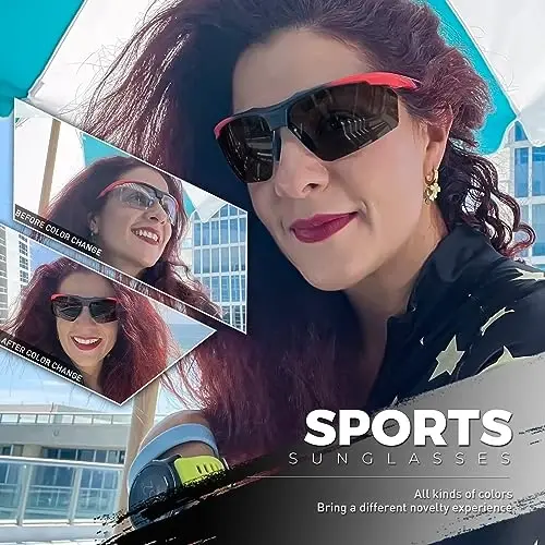 SCVCN Photochromic Sport Sunglasses Cycling Clear Glasses Men Women UV400 Protection MTB BMX Fishing Running S86 - 2