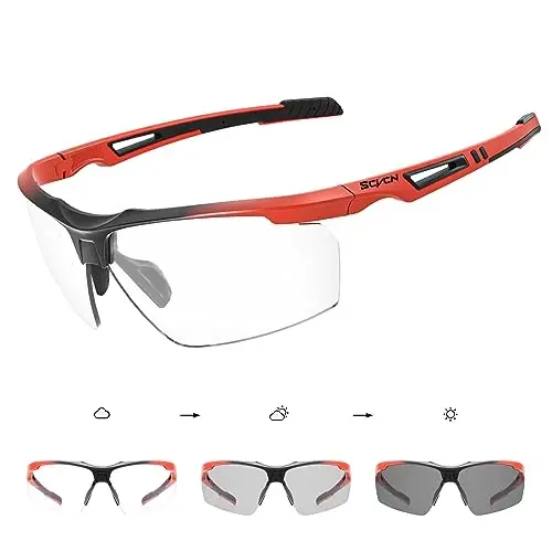 SCVCN Photochromic Sport Sunglasses Cycling Clear Glasses Men Women UV400 Protection MTB BMX Fishing Running S86 - SCVCN