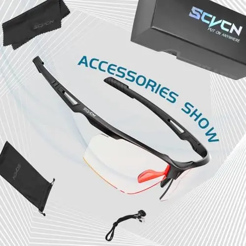 SCVCN Photochromic Sport Sunglasses Cycling Clear Glasses Men Women UV400 Protection MTB BMX Fishing Running S86 - 3