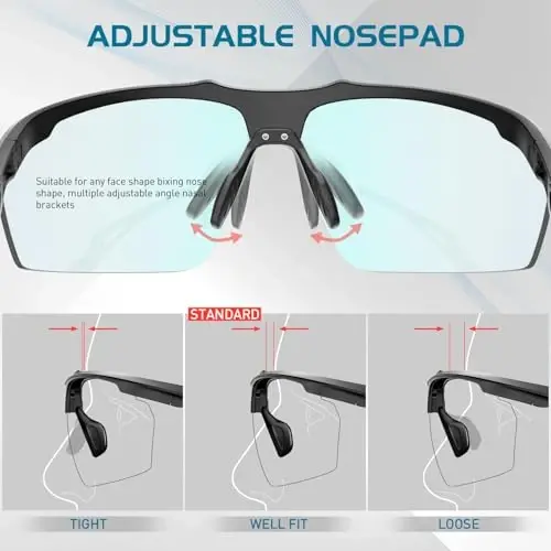 SCVCN Photochromic Sport Sunglasses Cycling Clear Glasses Men Women UV400 Protection MTB BMX Fishing Running S86 - 4