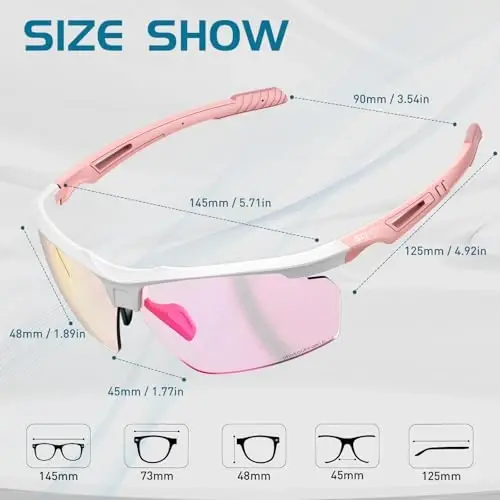 SCVCN Photochromic Sport Sunglasses Cycling Clear Glasses Men Women UV400 Protection MTB BMX Fishing Running S86 - 2