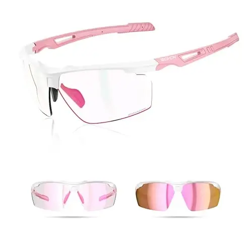 SCVCN Photochromic Sport Sunglasses Cycling Clear Glasses Men Women UV400 Protection MTB BMX Fishing Running S86 - 5