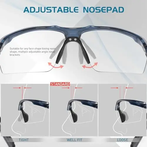 SCVCN Photochromic Sport Sunglasses Cycling Clear Glasses Men Women UV400 Protection MTB BMX Fishing Running S86 - 5