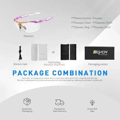 SCVCN Fotoхromik Quyosh Ko'zoynaklari Erkaklar Ayollar Uchun UV 400 Himoyasi Sport Baliqchilik - 3