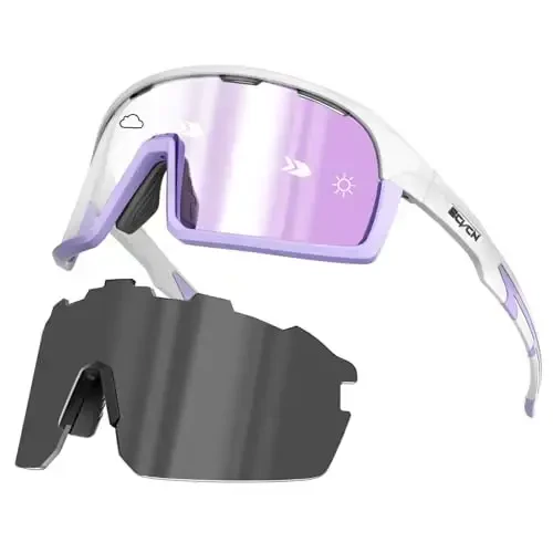 SCVCN Photochromic Cycling Glasses Polarized Men Women Mountain Bike Sunglasses MTB Road Bicycle Riding Clear Sports Glasses - 1