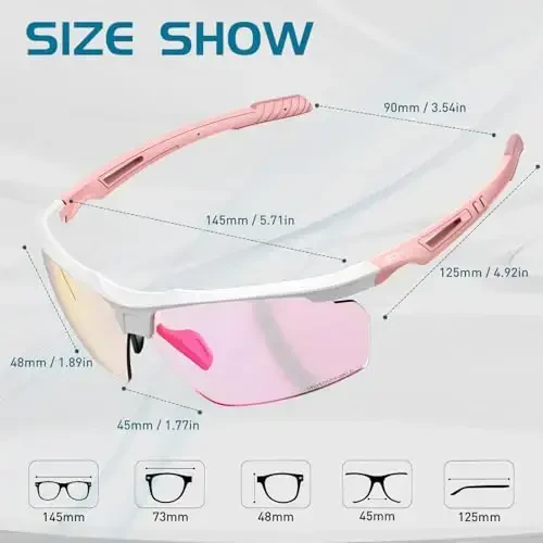 SCVCN Photochromic Sport Sunglasses Cycling Clear Glasses Men Women UV400 Protection MTB BMX Fishing Running S86 - 3