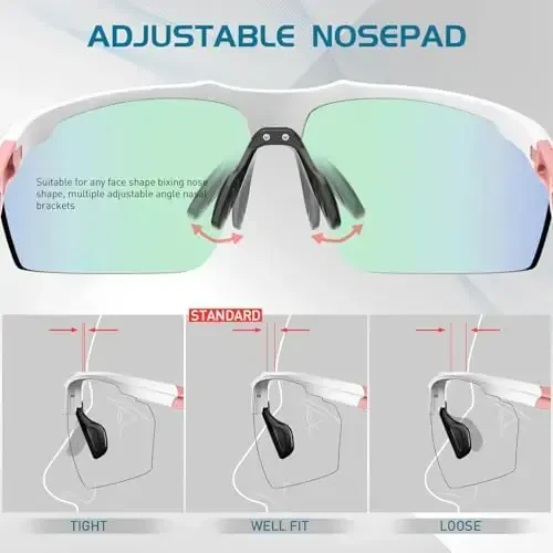 SCVCN Photochromic Sport Sunglasses Cycling Clear Glasses Men Women UV400 Protection MTB BMX Fishing Running S86 - 5