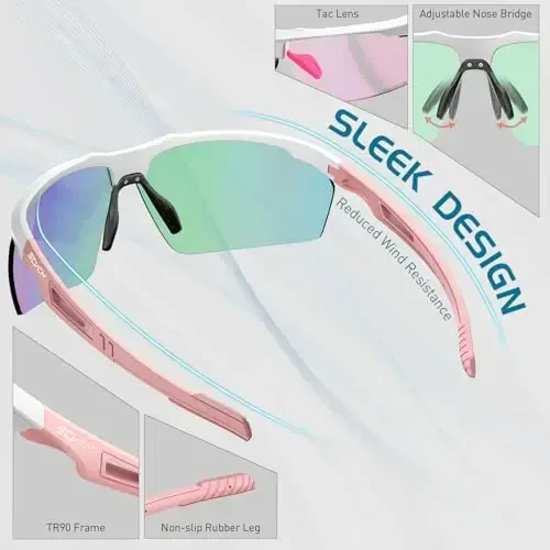SCVCN Photochromic Sport Sunglasses Cycling Clear Glasses Men Women UV400 Protection MTB BMX Fishing Running S86 - 7