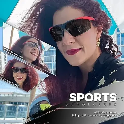 SCVCN Photochromic Sport Sunglasses Cycling Clear Glasses Men Women UV400 Protection MTB BMX Fishing Running S86 - 2